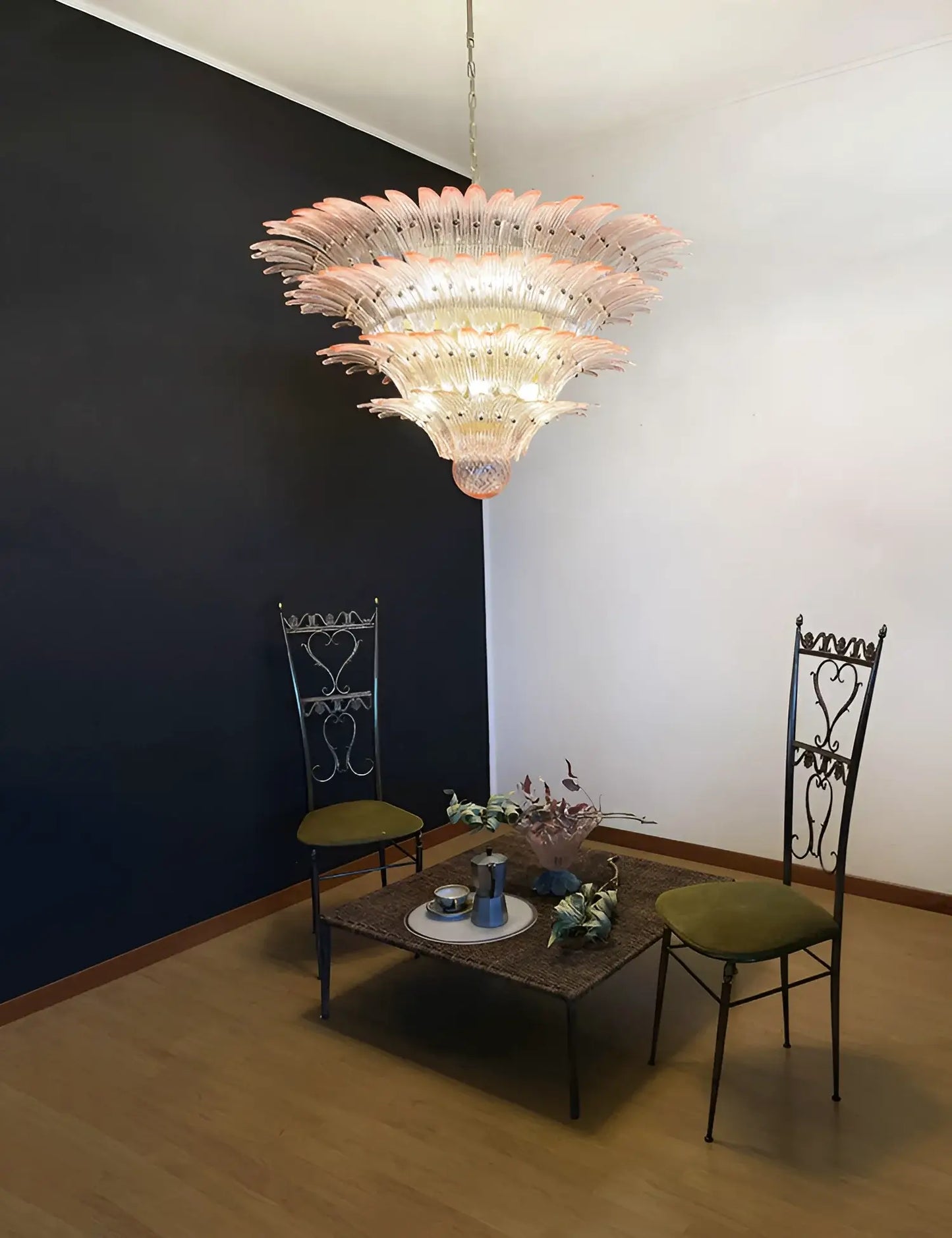 Murano Palmette Pink Chandelier - Nuvé