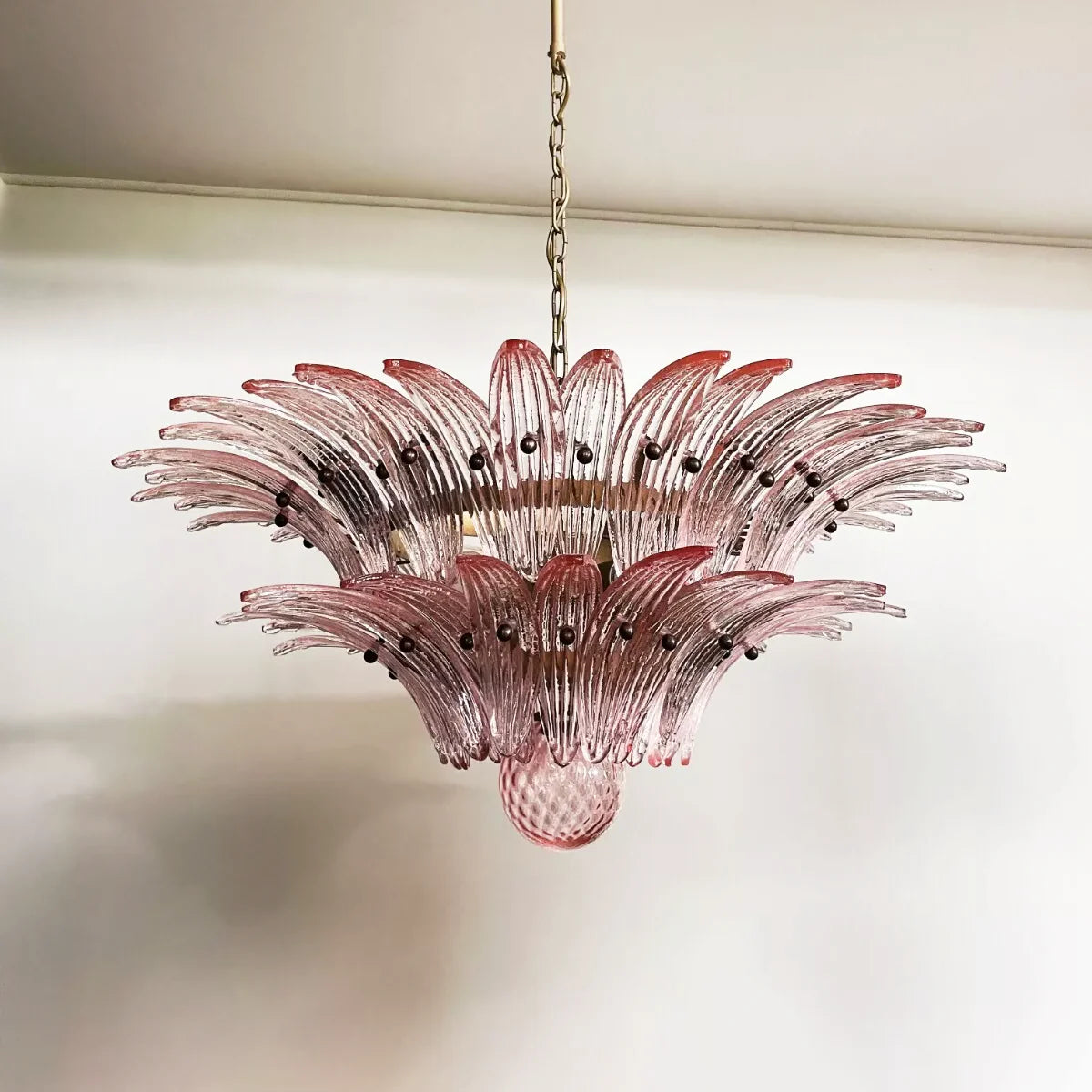 Murano Palmette Pink Chandelier - Nuvé