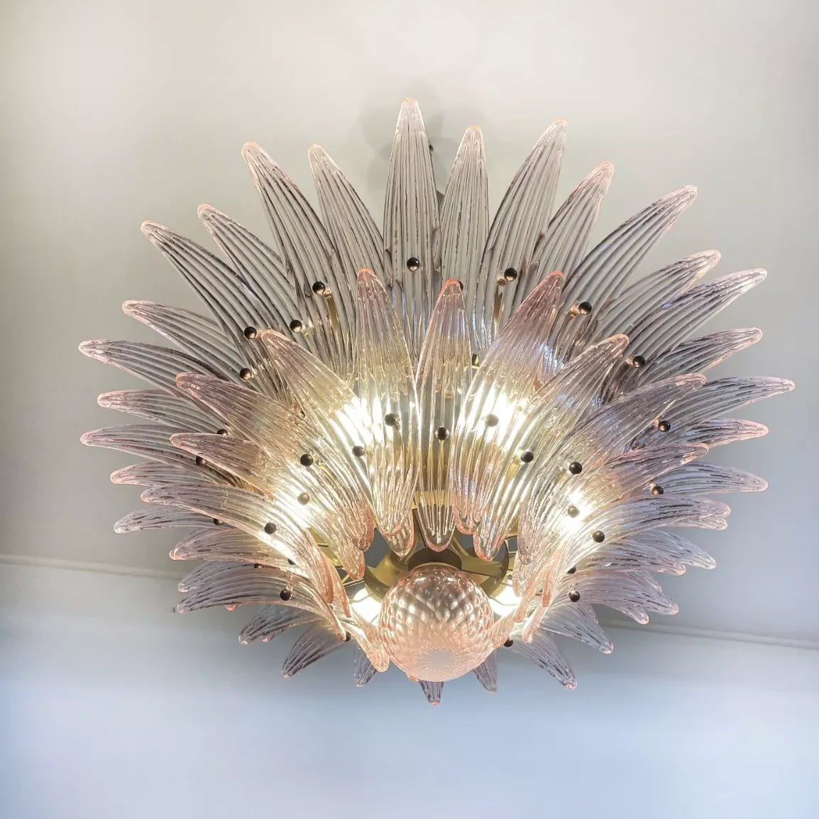 Murano Palmette Pink Chandelier - Nuvé