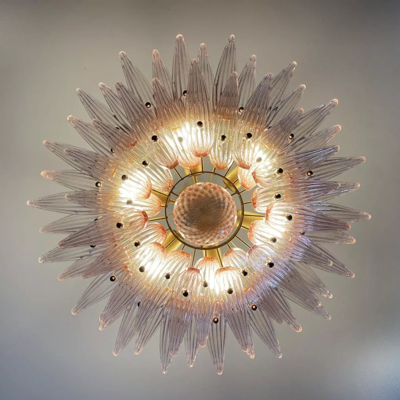 Murano Palmette Pink Chandelier - Nuvé