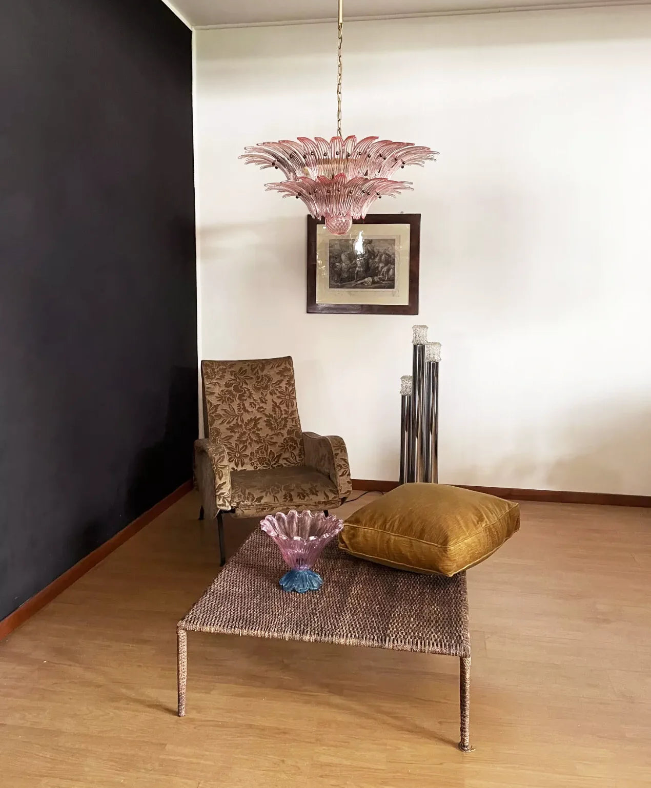 Murano Palmette Pink Chandelier - Nuvé