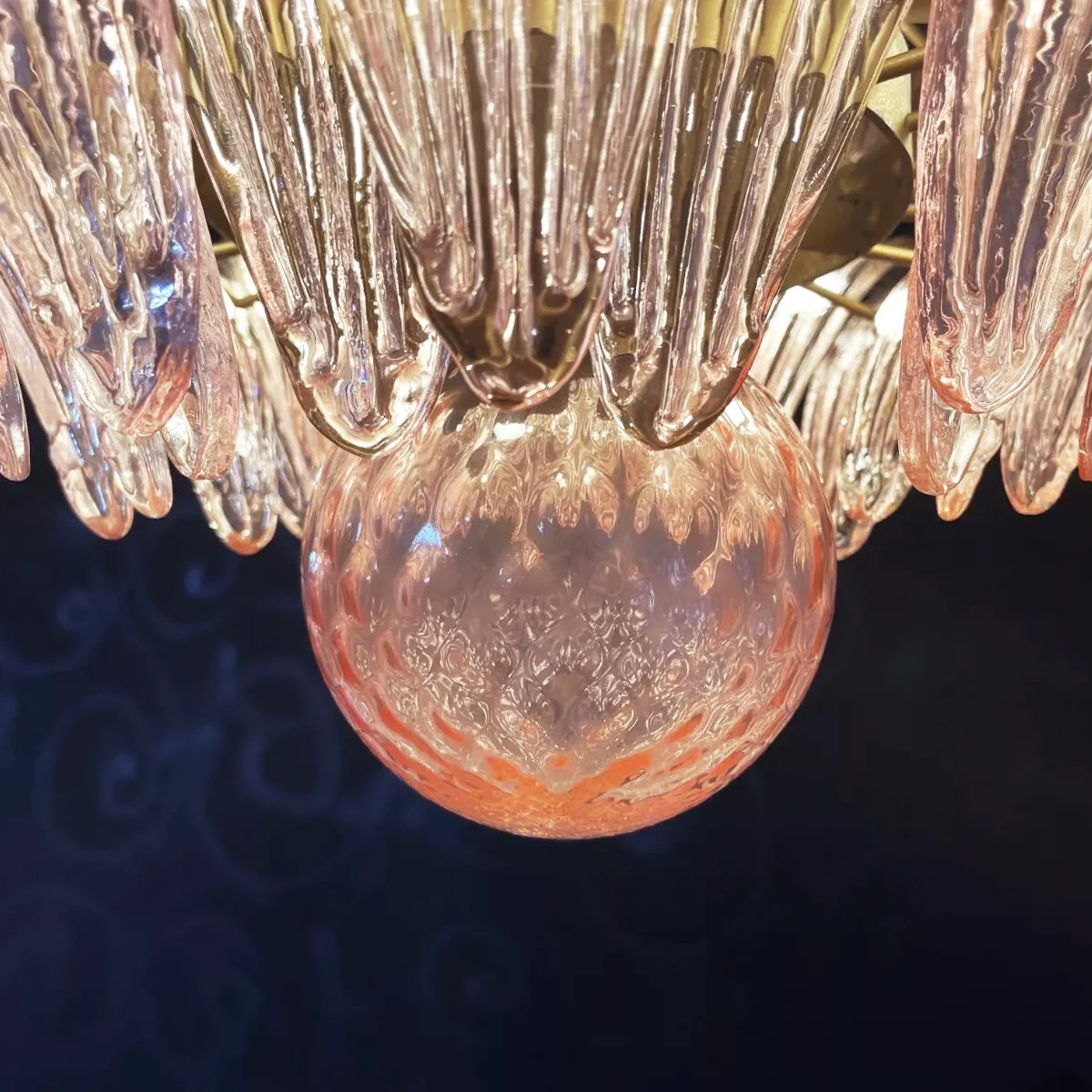 Murano Palmette Pink Chandelier - Nuvé