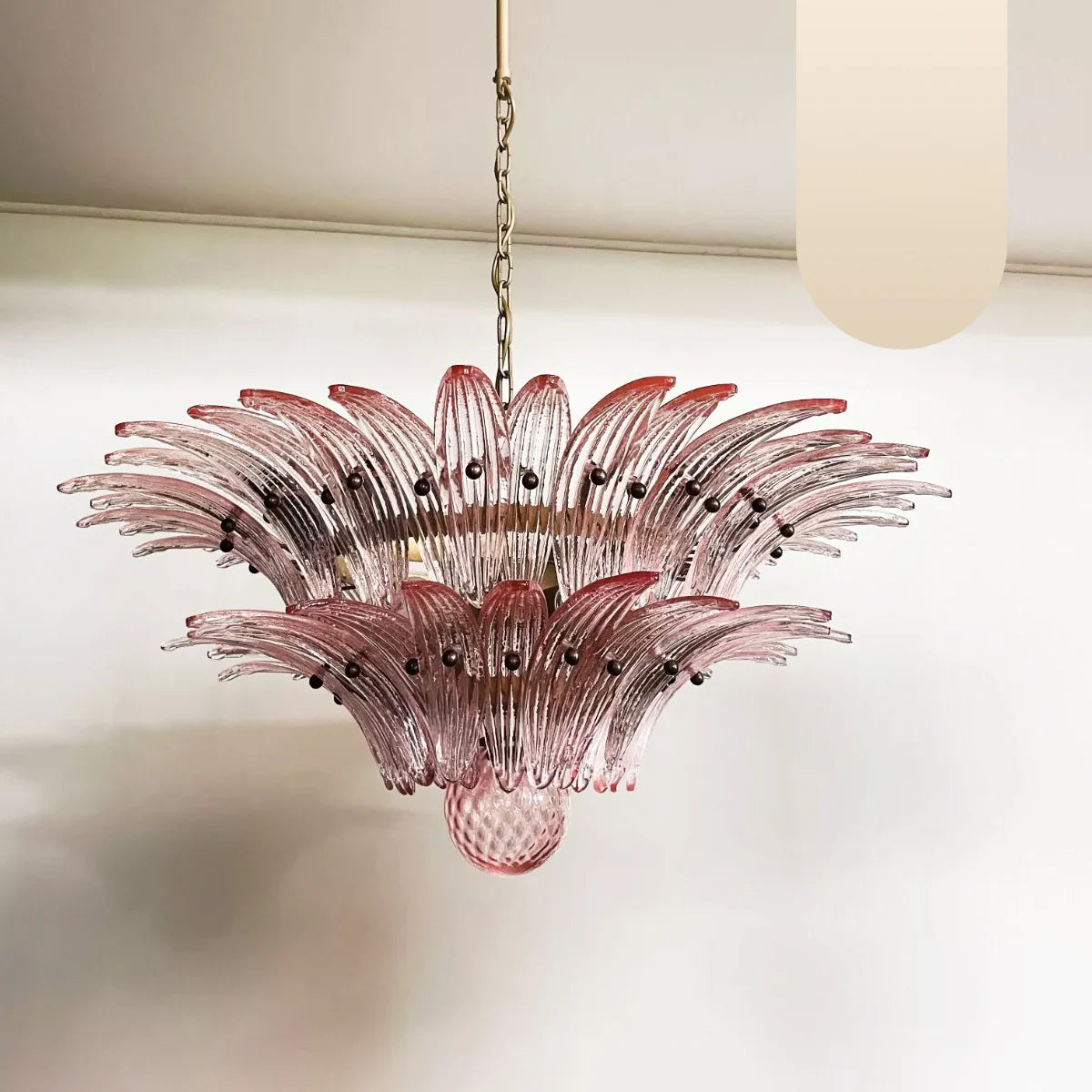 Murano Palmette Pink Chandelier - Nuvé
