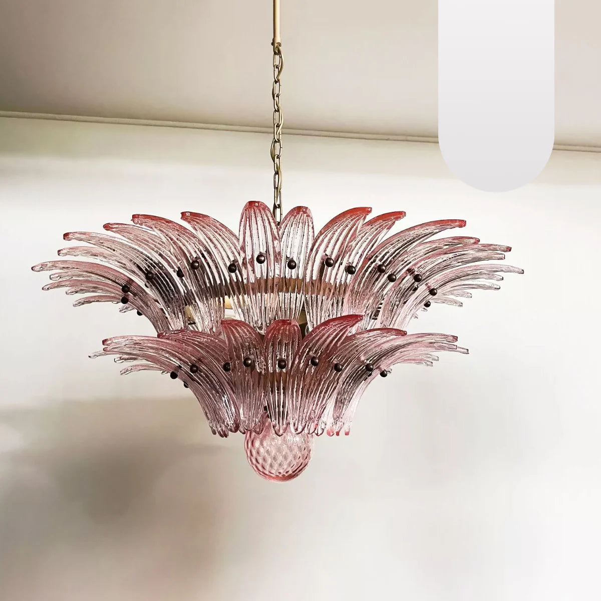 Murano Palmette Pink Chandelier - Nuvé