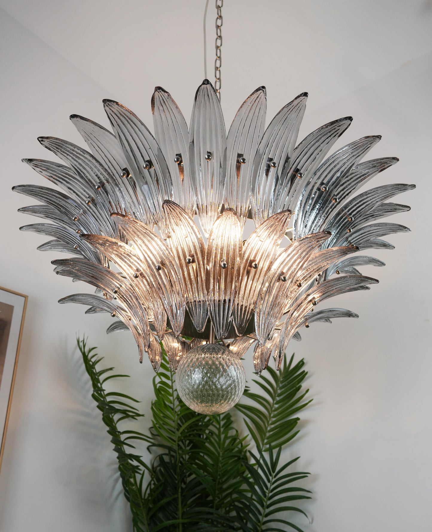 Murano Palmette Smoked Chandelier - Nuvé