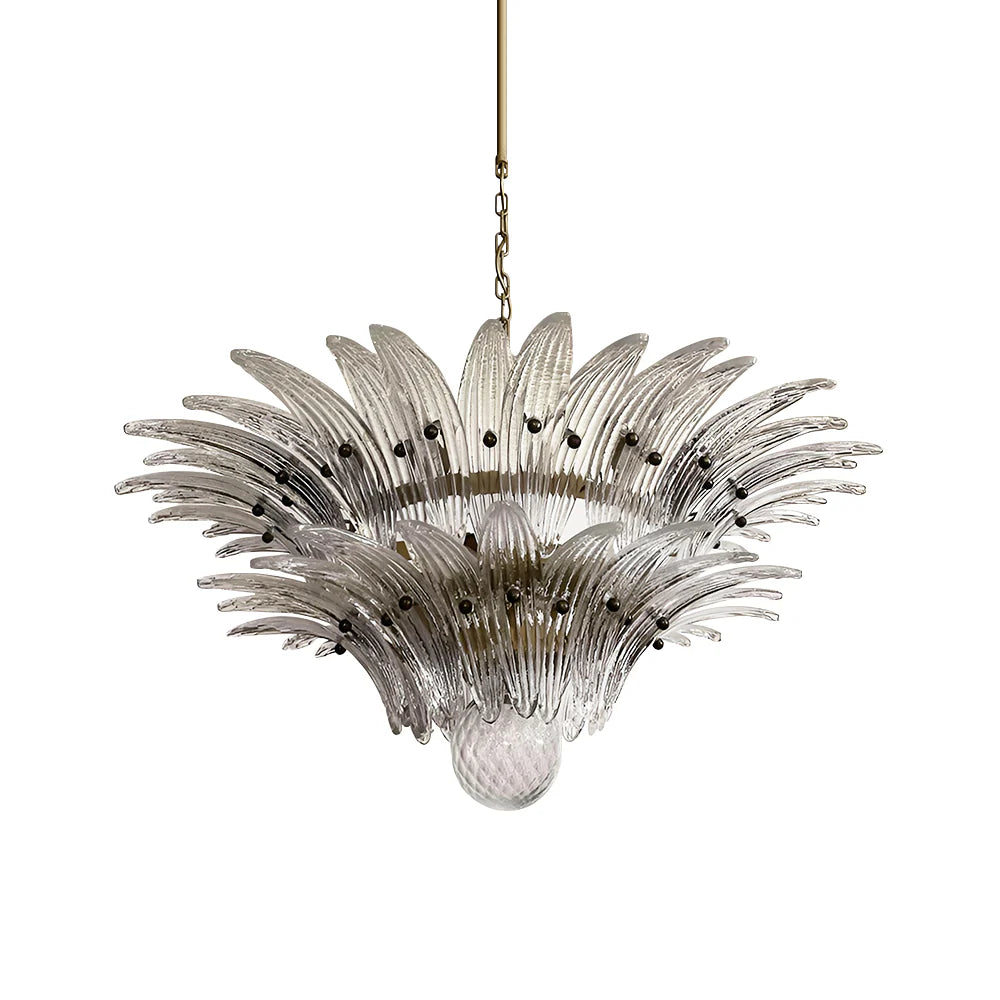 Murano Palmette Transparent Chandelier - Nuvé