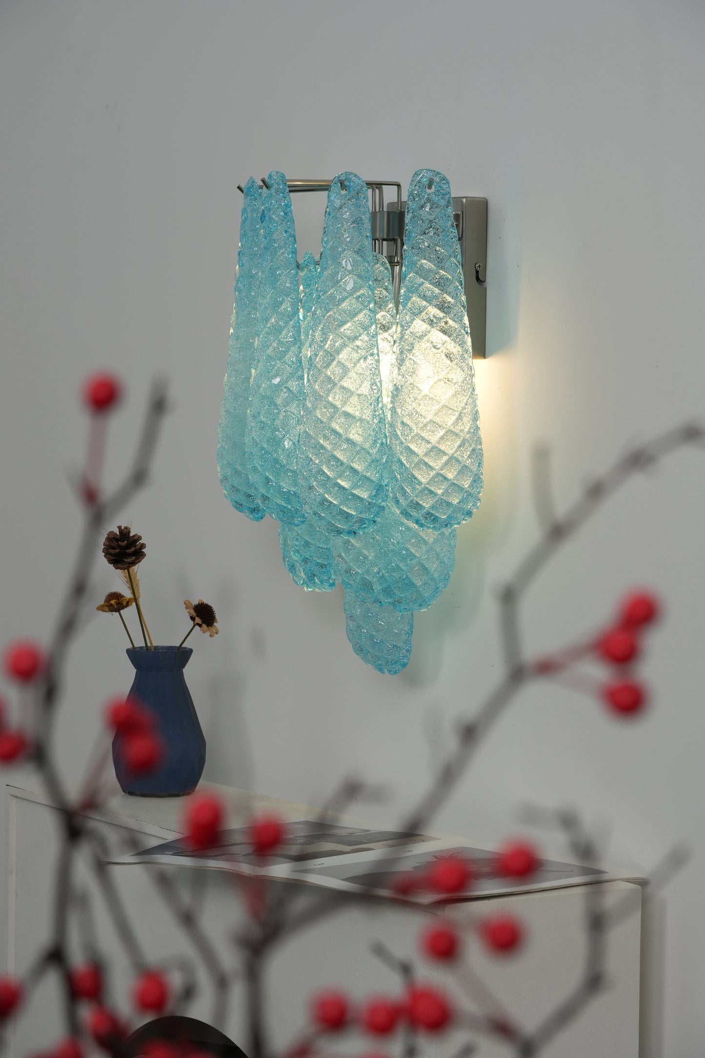 Murano Petals Blue Wall Light - Nuvé