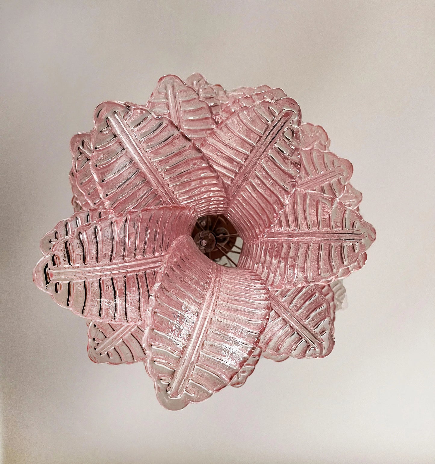 Murano Pink Felch Spiral Chandelier - Nuvé