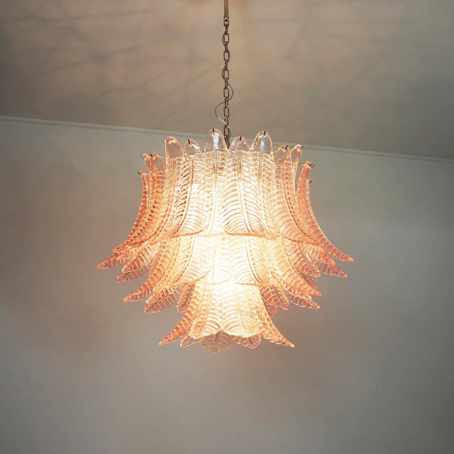 Murano Pink Ferns Glass Chandelier - Nuvé