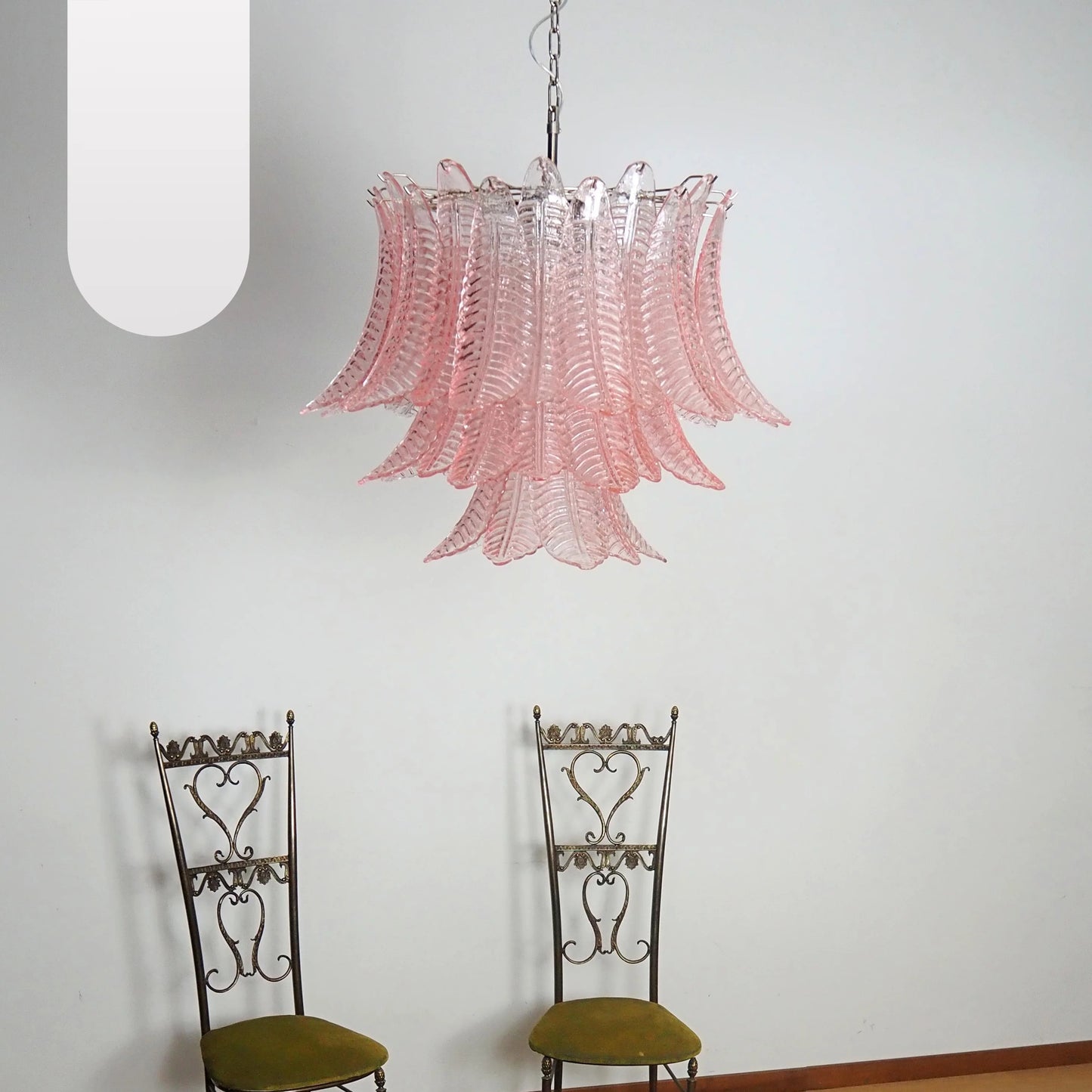 Murano Pink Ferns Glass Chandelier - Nuvé