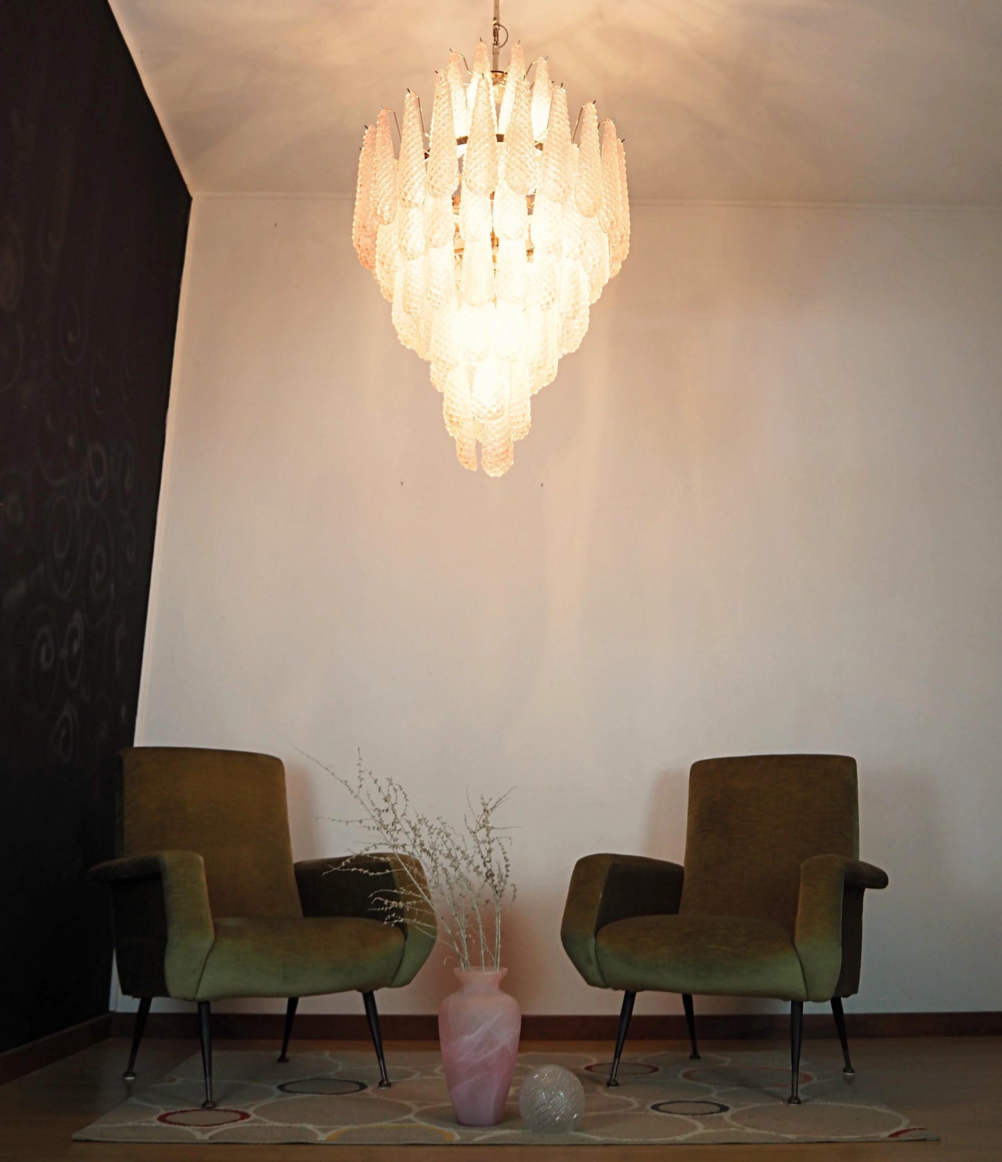 Murano Pink Petals Glass Chandelier - Nuvé