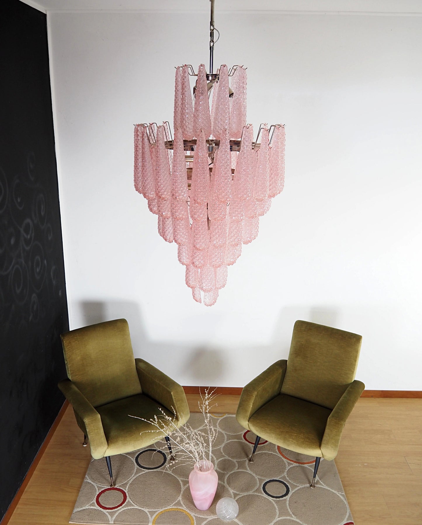 Murano Pink Petals Glass Chandelier - Nuvé