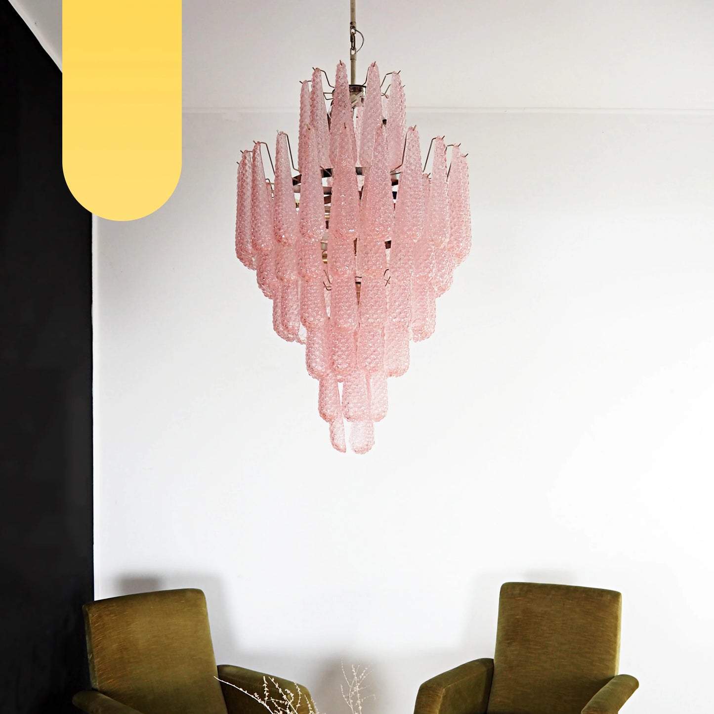 Murano Pink Petals Glass Chandelier - Nuvé