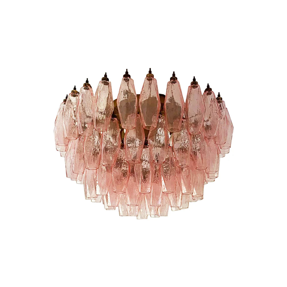 Murano Poliedri Pink Ceiling Light - Nuvé