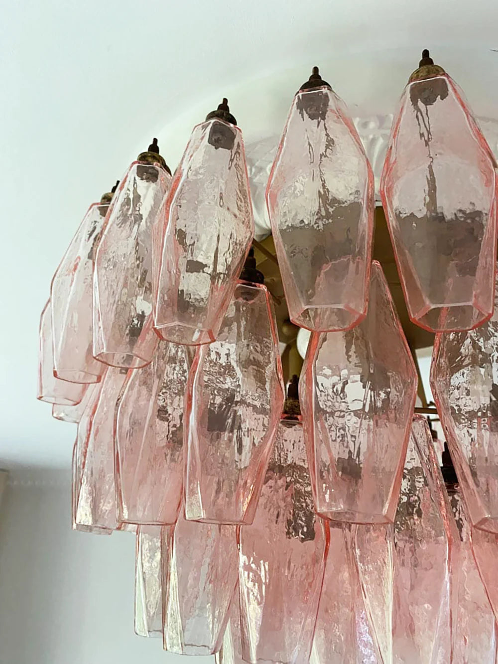Murano Poliedri Pink Ceiling Light - Nuvé