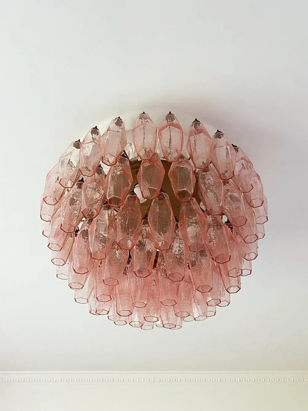 Murano Poliedri Pink Ceiling Light - Nuvé