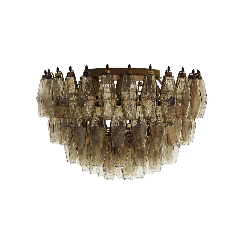 Murano Poliedri Smoked Ceiling Light - Nuvé