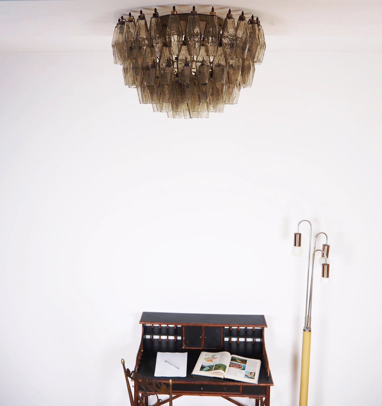 Murano Poliedri Smoked Ceiling Light - Nuvé