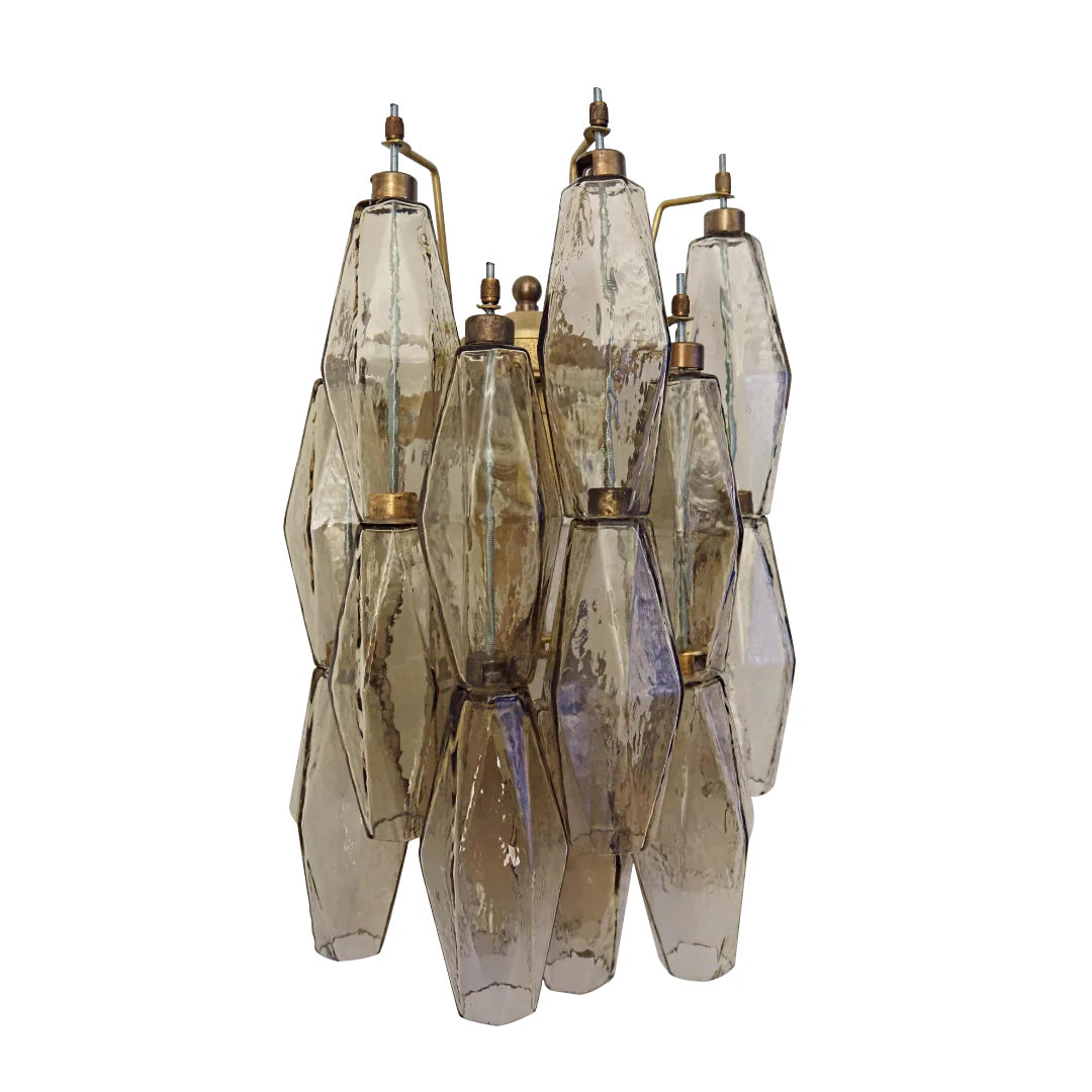 Murano Poliedri Smoked Glass Wall Sconces - Nuvé