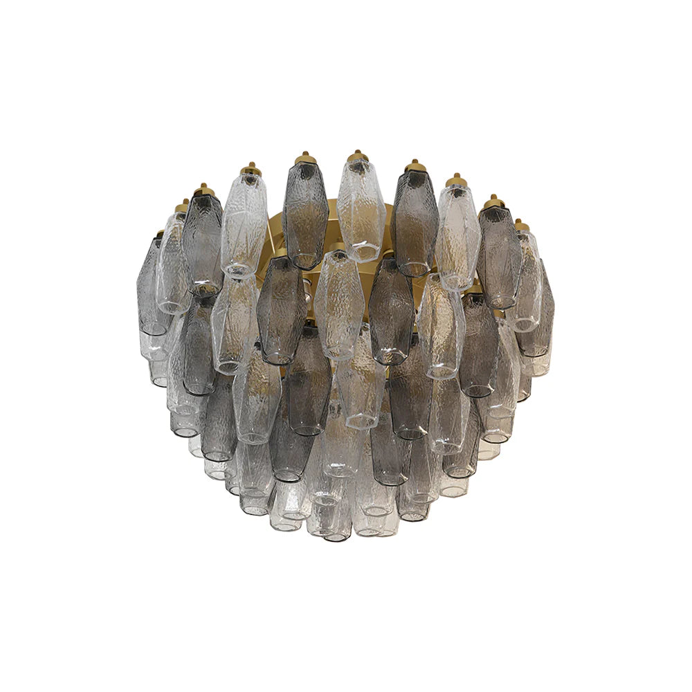 Murano Poliedri Transparent Smoked Ceiling Light - Nuvé