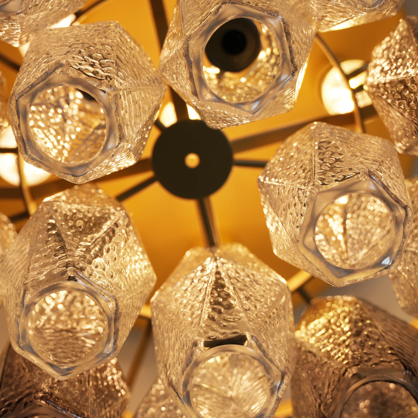 Murano Poliedri Transparent Smoked Ceiling Light - Nuvé