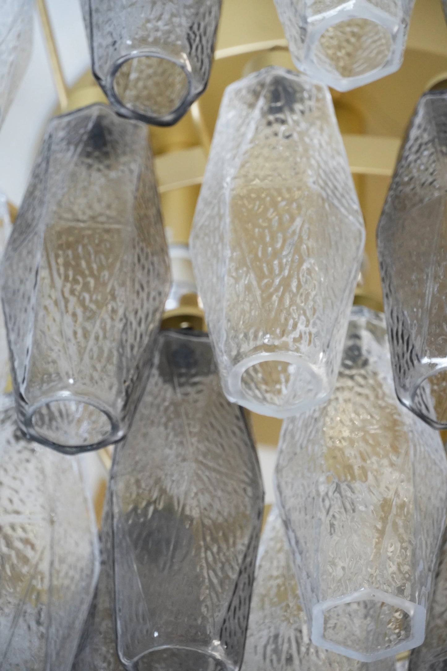 Murano Poliedri Transparent Smoked Ceiling Light - Nuvé
