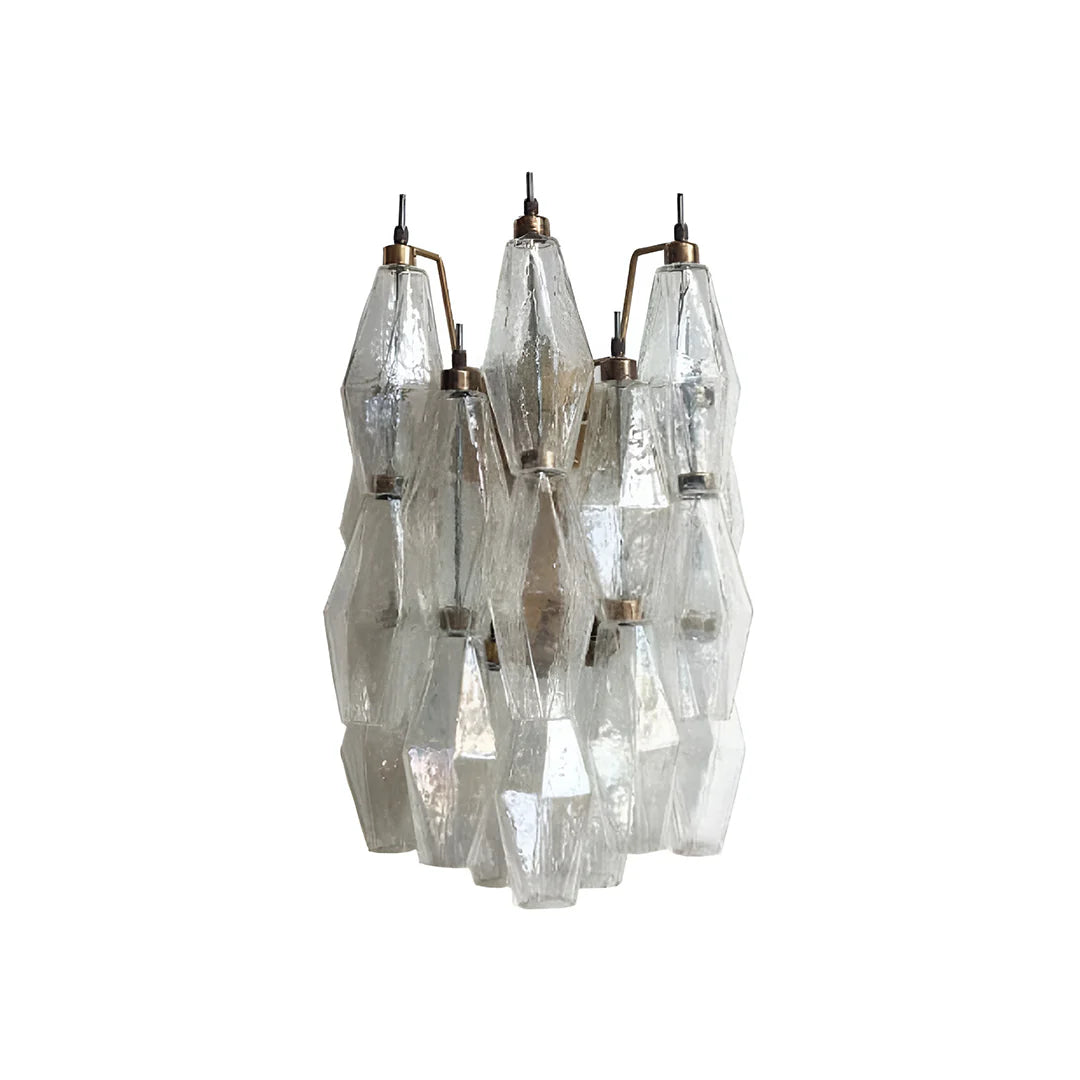 Murano Poliedri Transparent Glass Wall Sconces - Nuvé