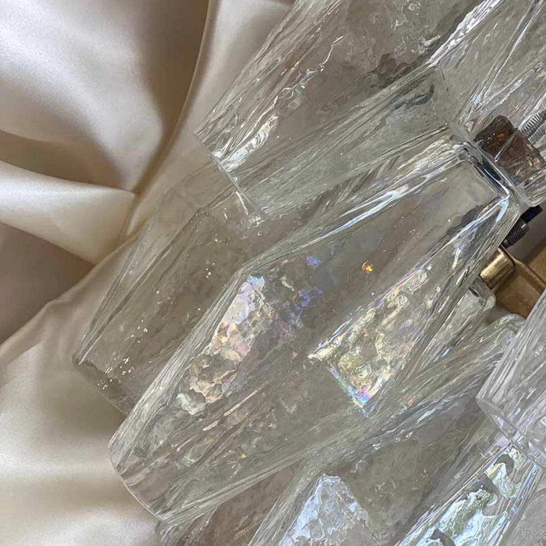 Murano Poliedri Transparent Glass Wall Sconces - Nuvé