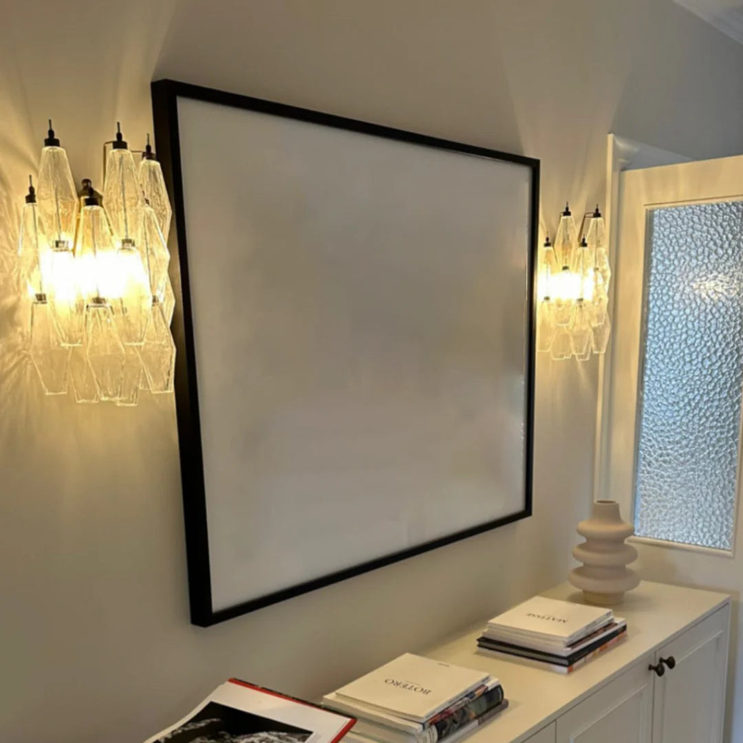 Murano Poliedri Transparent Glass Wall Sconces - Nuvé
