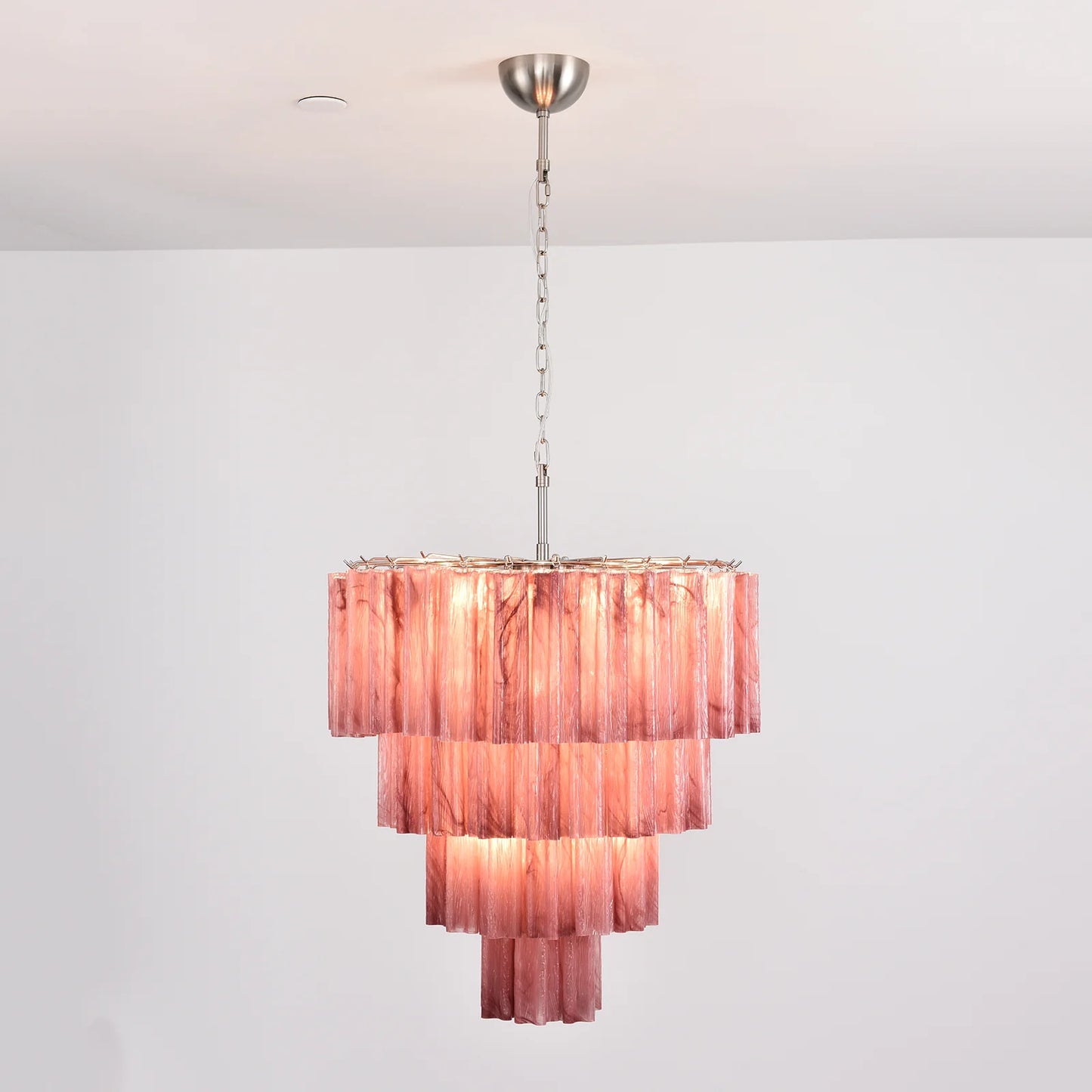 Murano Red Glass Tubes Chandelier - Nuvé