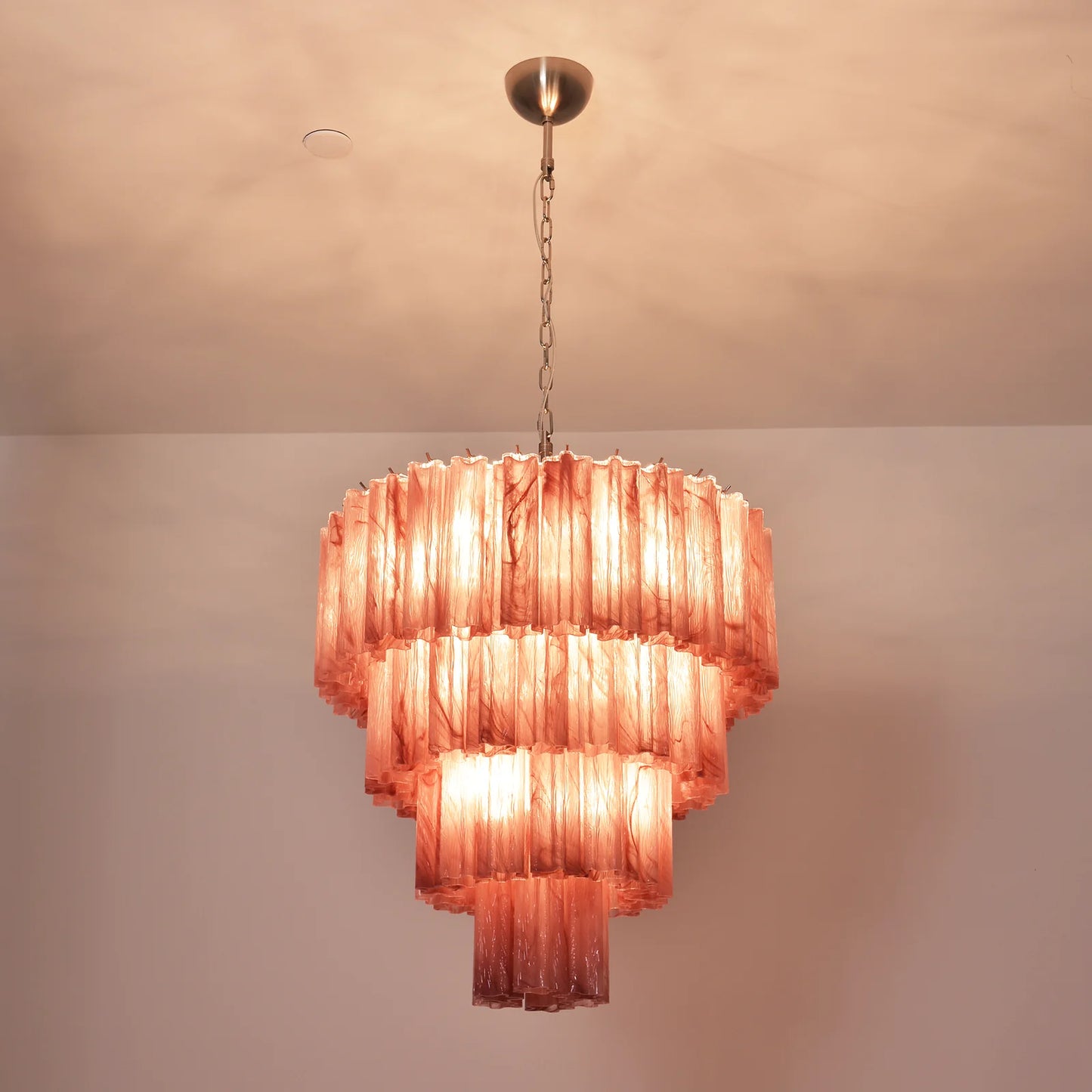 Murano Red Glass Tubes Chandelier - Nuvé