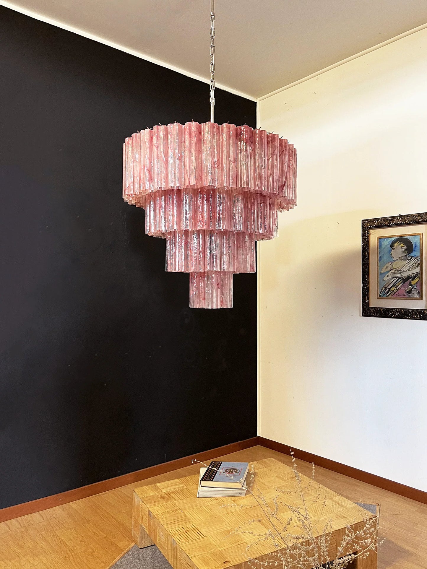 Murano Red Glass Tubes Chandelier - Nuvé
