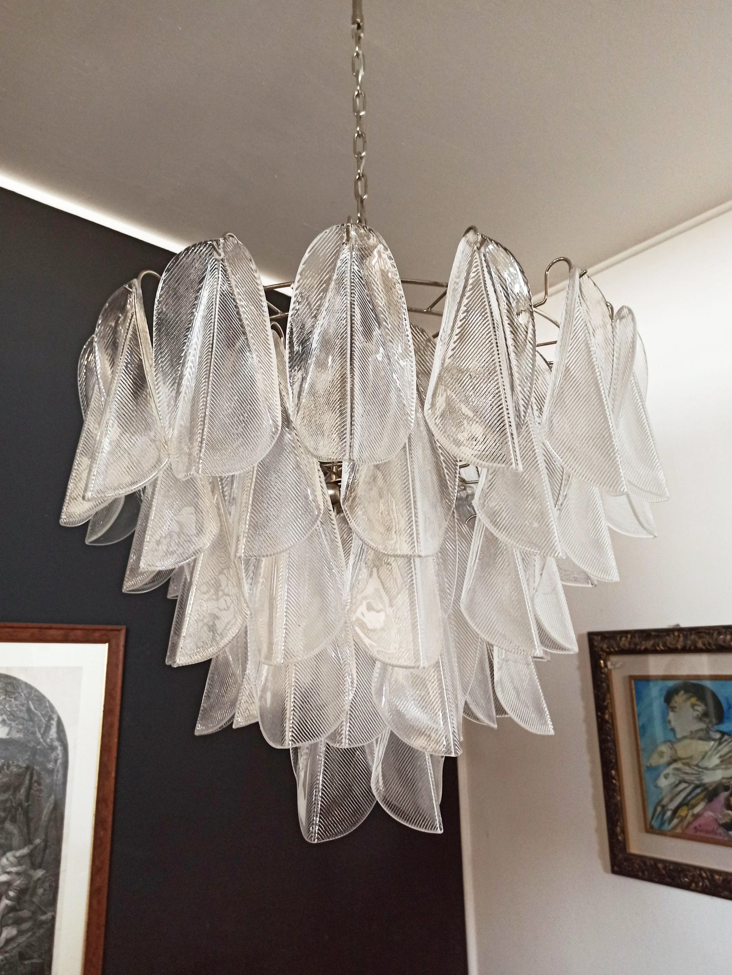 Murano Glass Leaves Transparent Chandelier - Nuvé