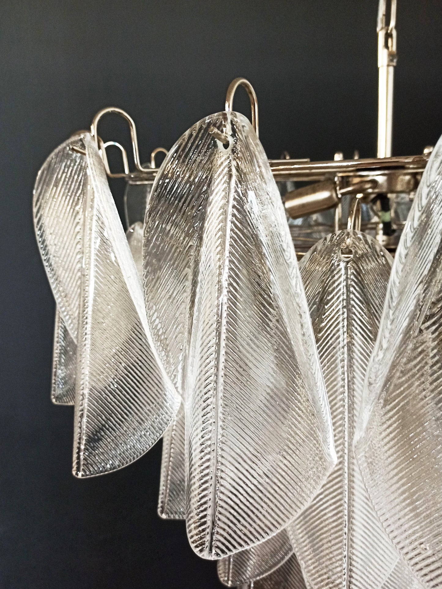 Murano Glass Leaves Transparent Chandelier - Nuvé