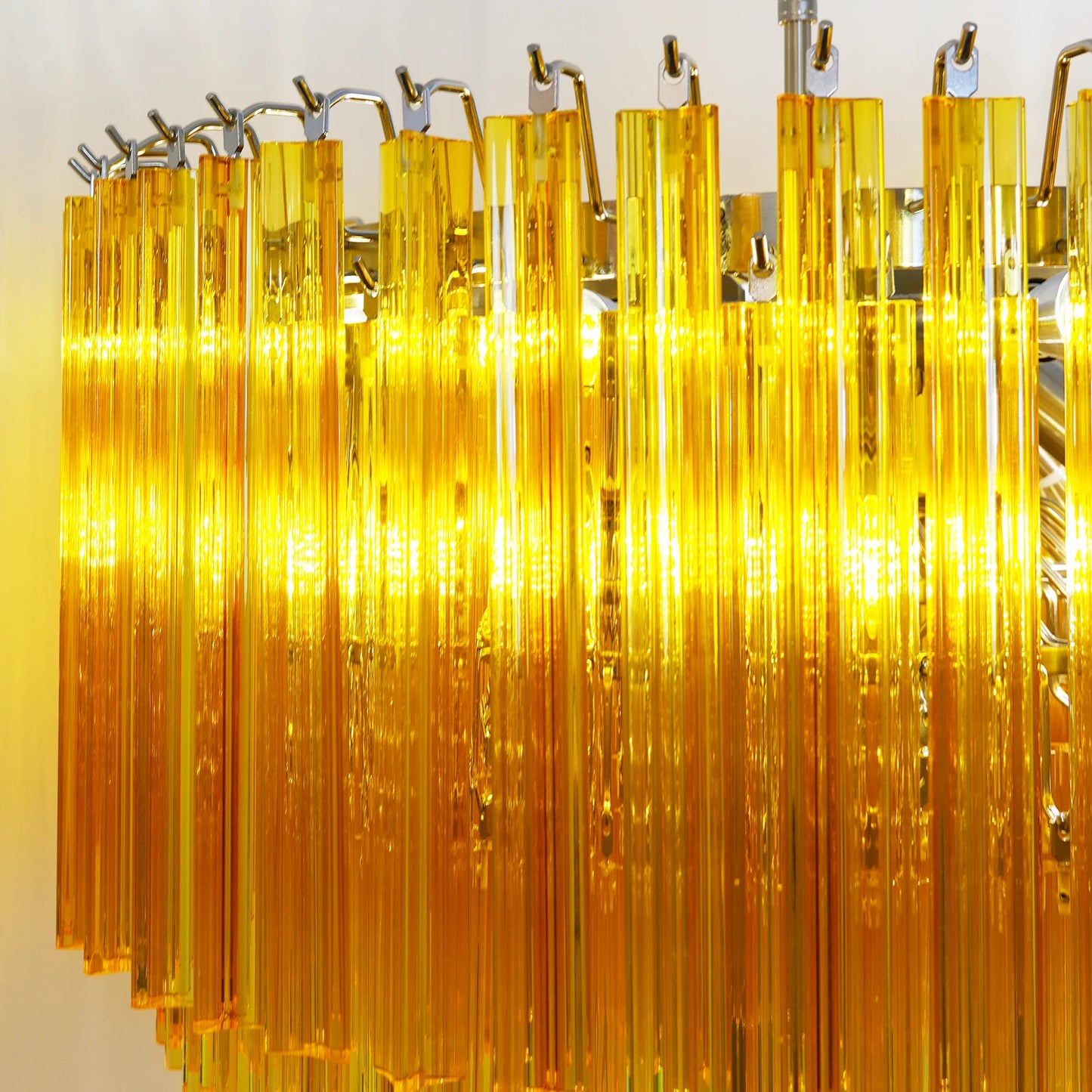 Murano Round Prisms Amber Chandelier - Nuvé