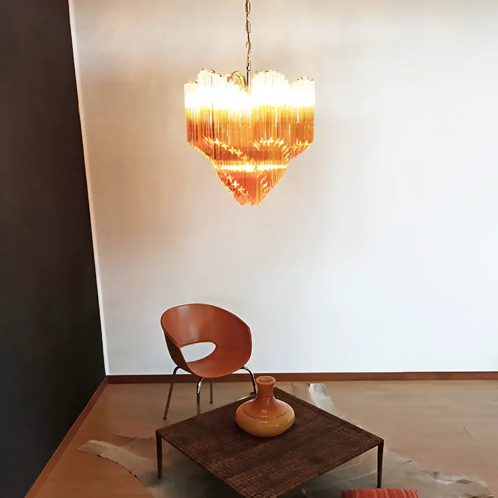 Murano Shaded Amber Prism Chandelier - Nuvé