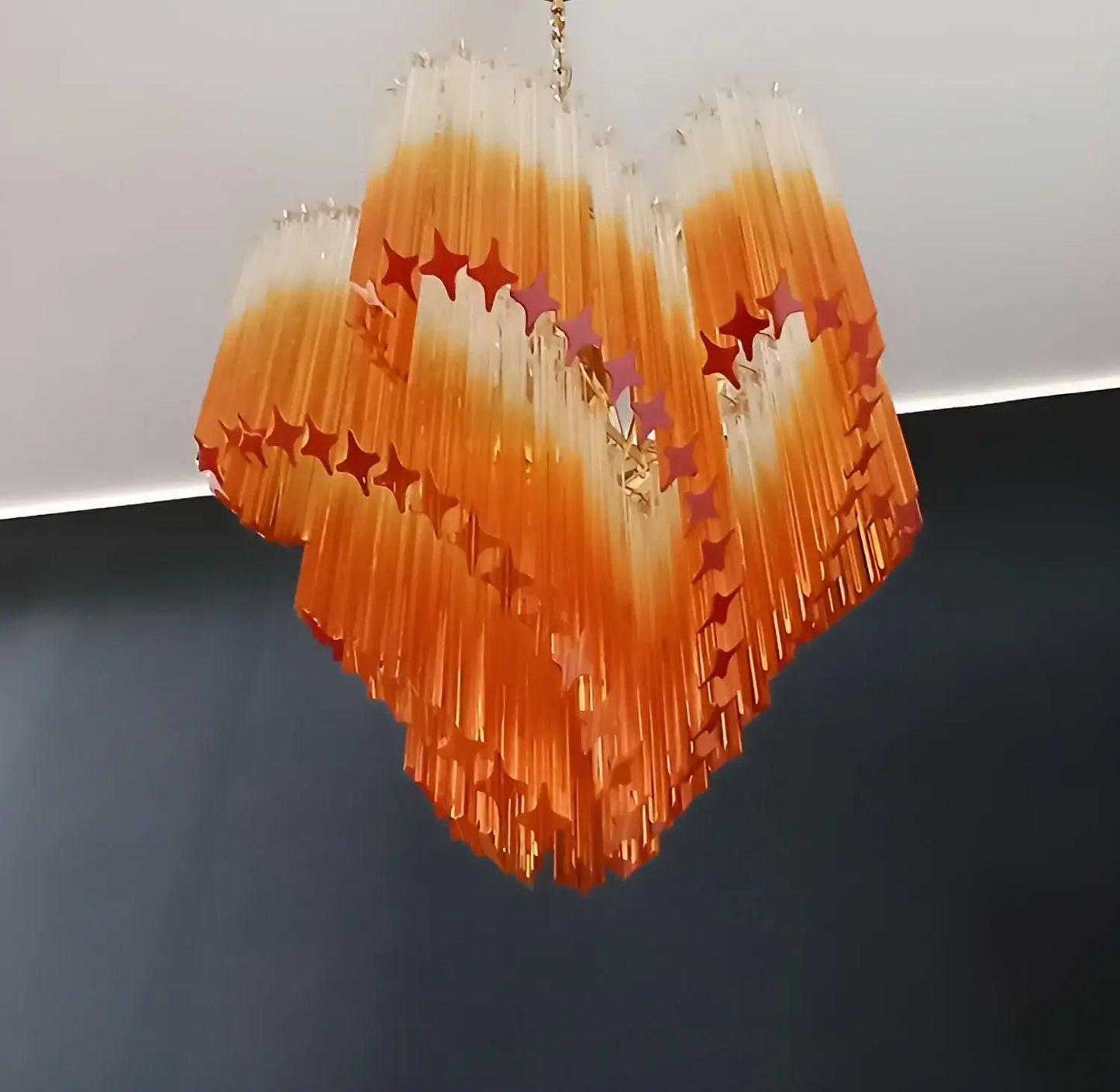 Murano Shaded Amber Prism Chandelier - Nuvé