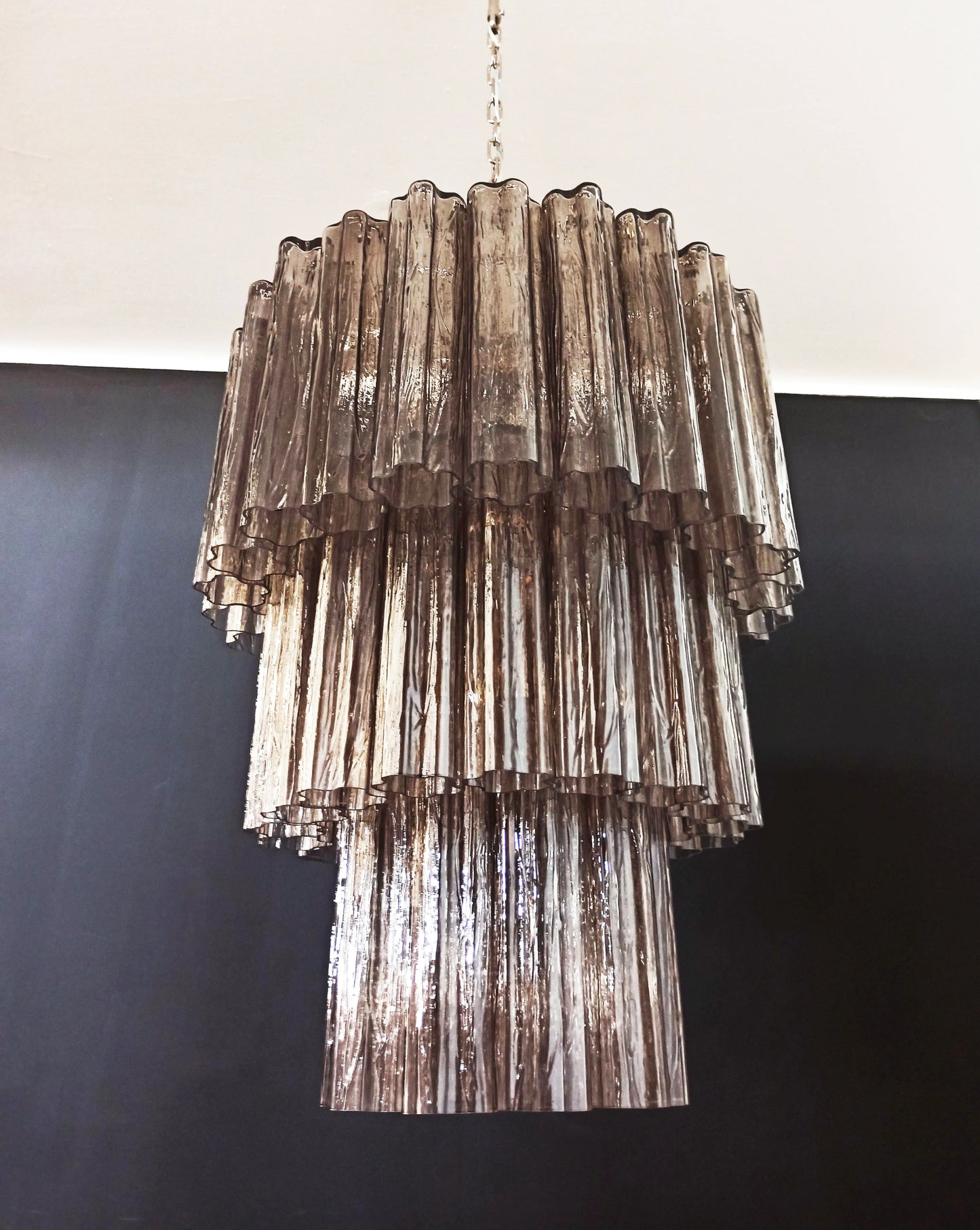 Murano Smoked Glass Tube Chandelier - Nuvé