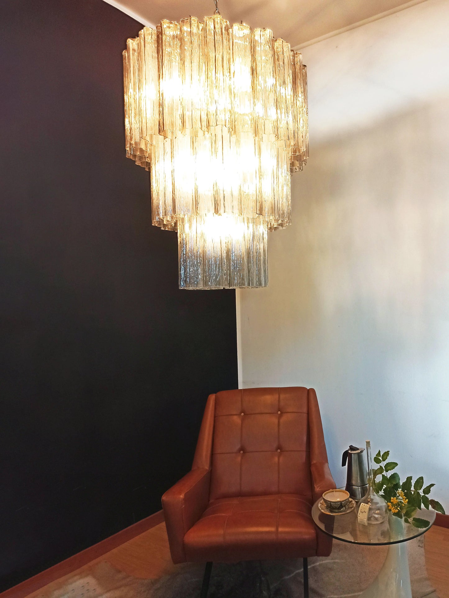 Murano Smoked Glass Tube Chandelier - Nuvé