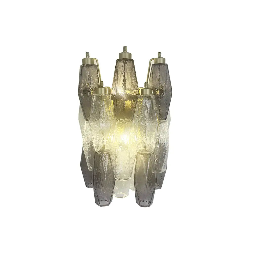 Murano Smoked Transparent Glass Wall Sconces - Nuvé