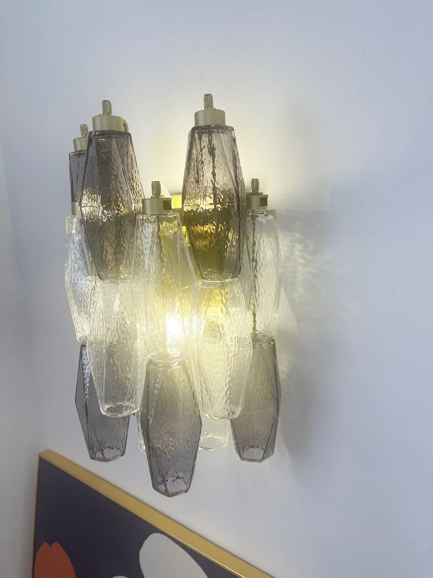 Murano Smoked Transparent Glass Wall Sconces - Nuvé
