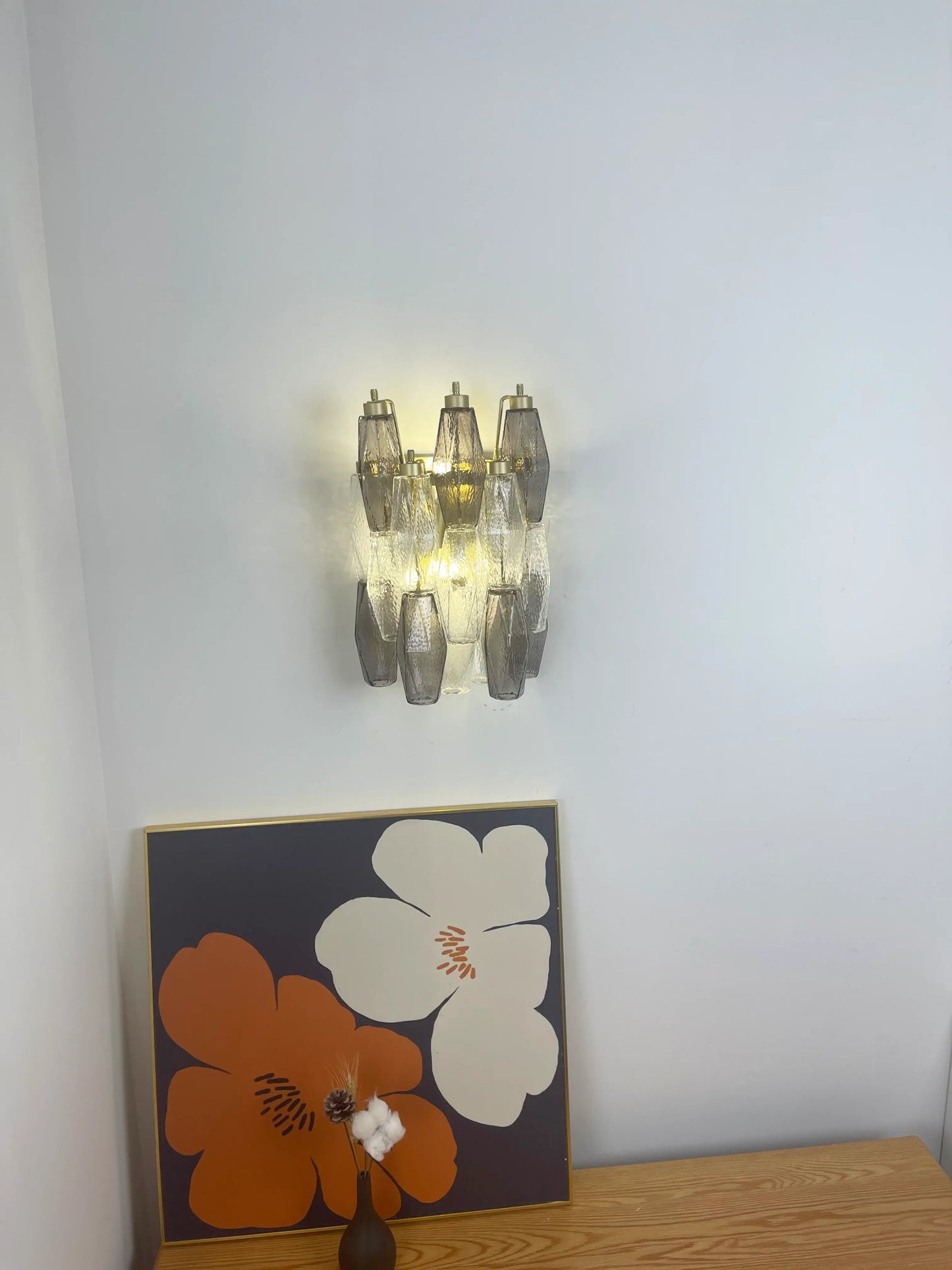 Murano Smoked Transparent Glass Wall Sconces - Nuvé