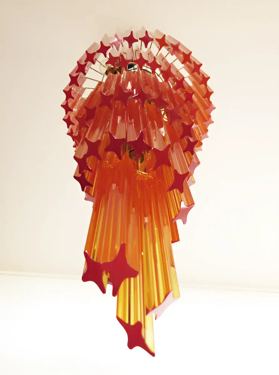 Murano Spiral Amber Prism Glass Chandelier - Nuvé