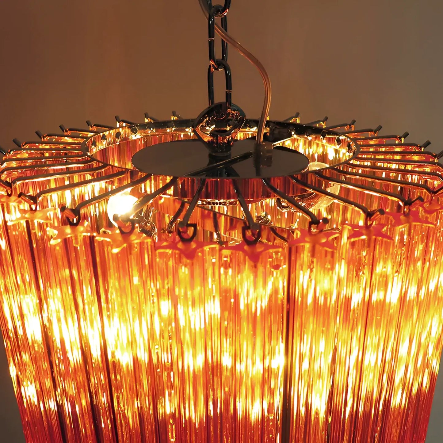 Murano Spiral Amber Prism Glass Chandelier - Nuvé