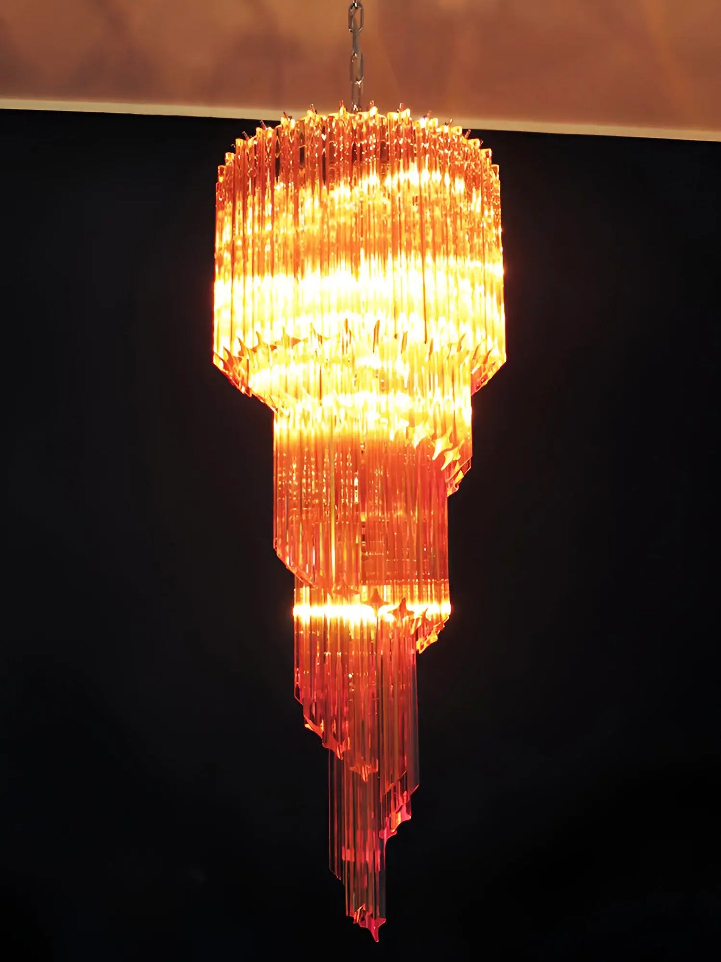 Murano Spiral Amber Prism Glass Chandelier - Nuvé