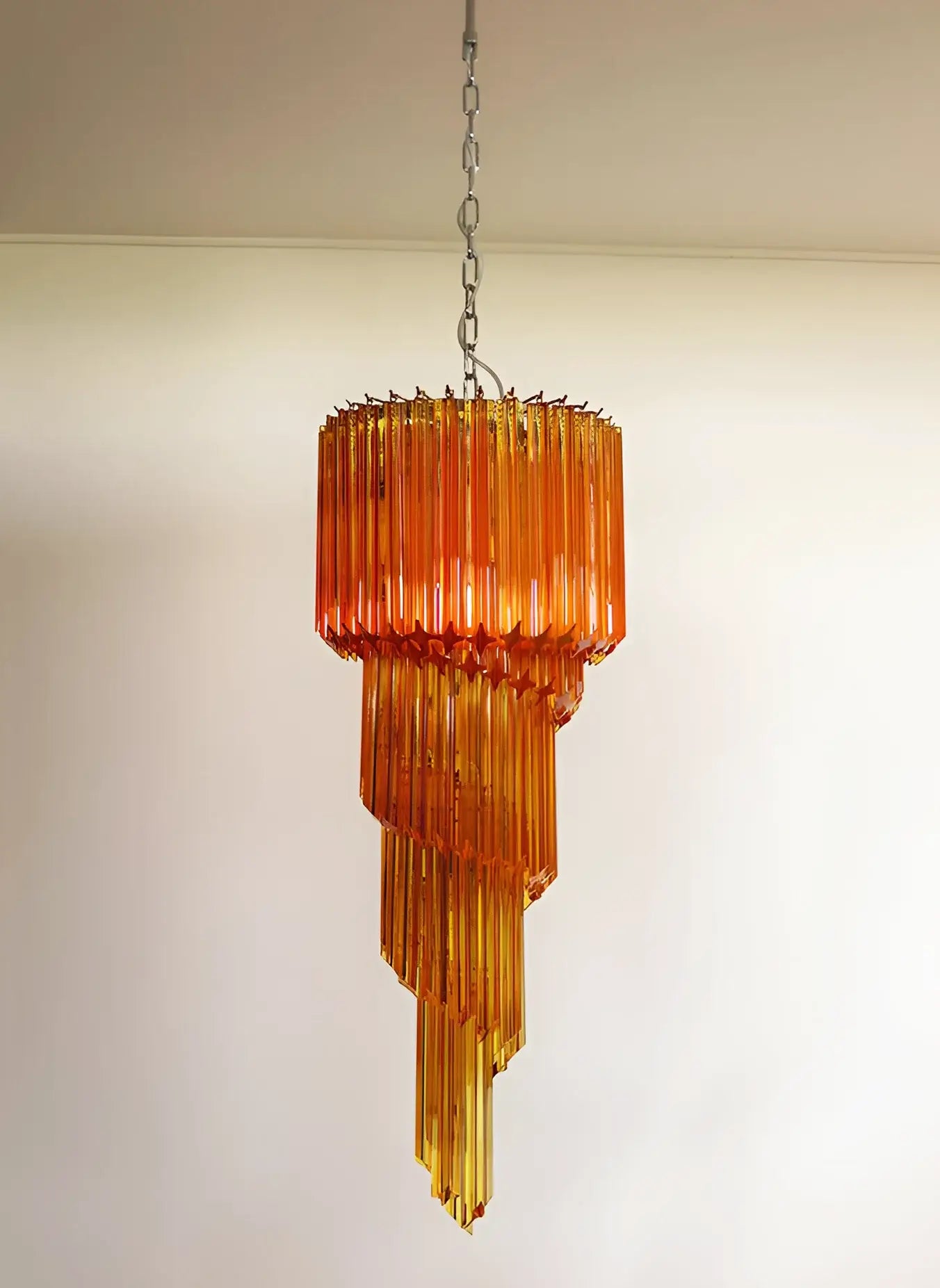 Murano Spiral Amber Prism Glass Chandelier - Nuvé
