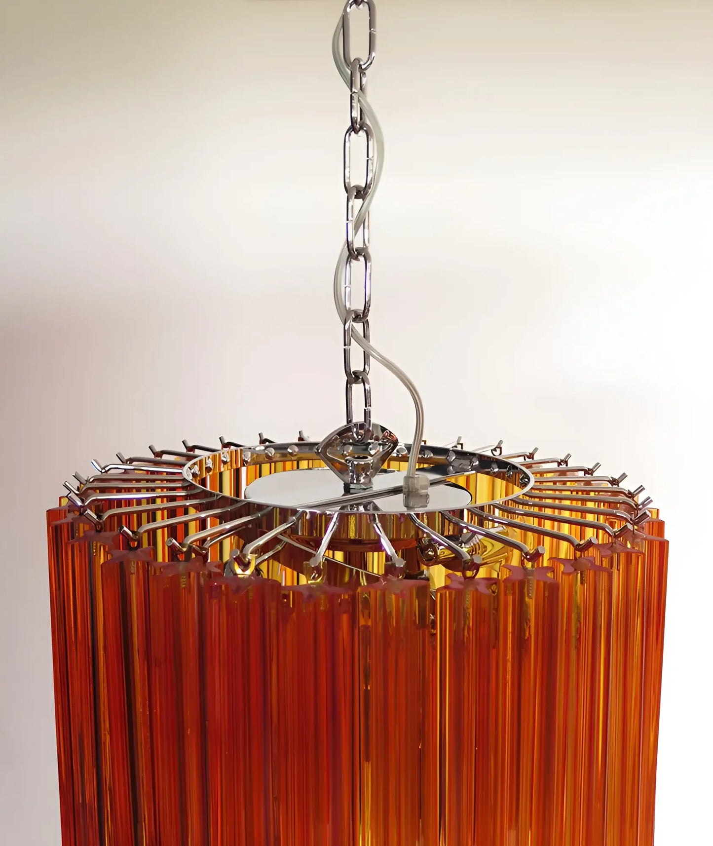 Murano Spiral Amber Prism Glass Chandelier - Nuvé
