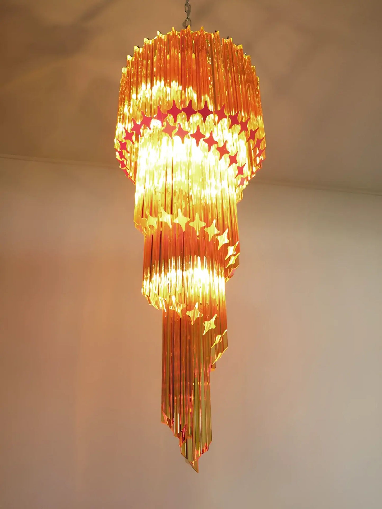 Murano Spiral Amber Prism Glass Chandelier - Nuvé