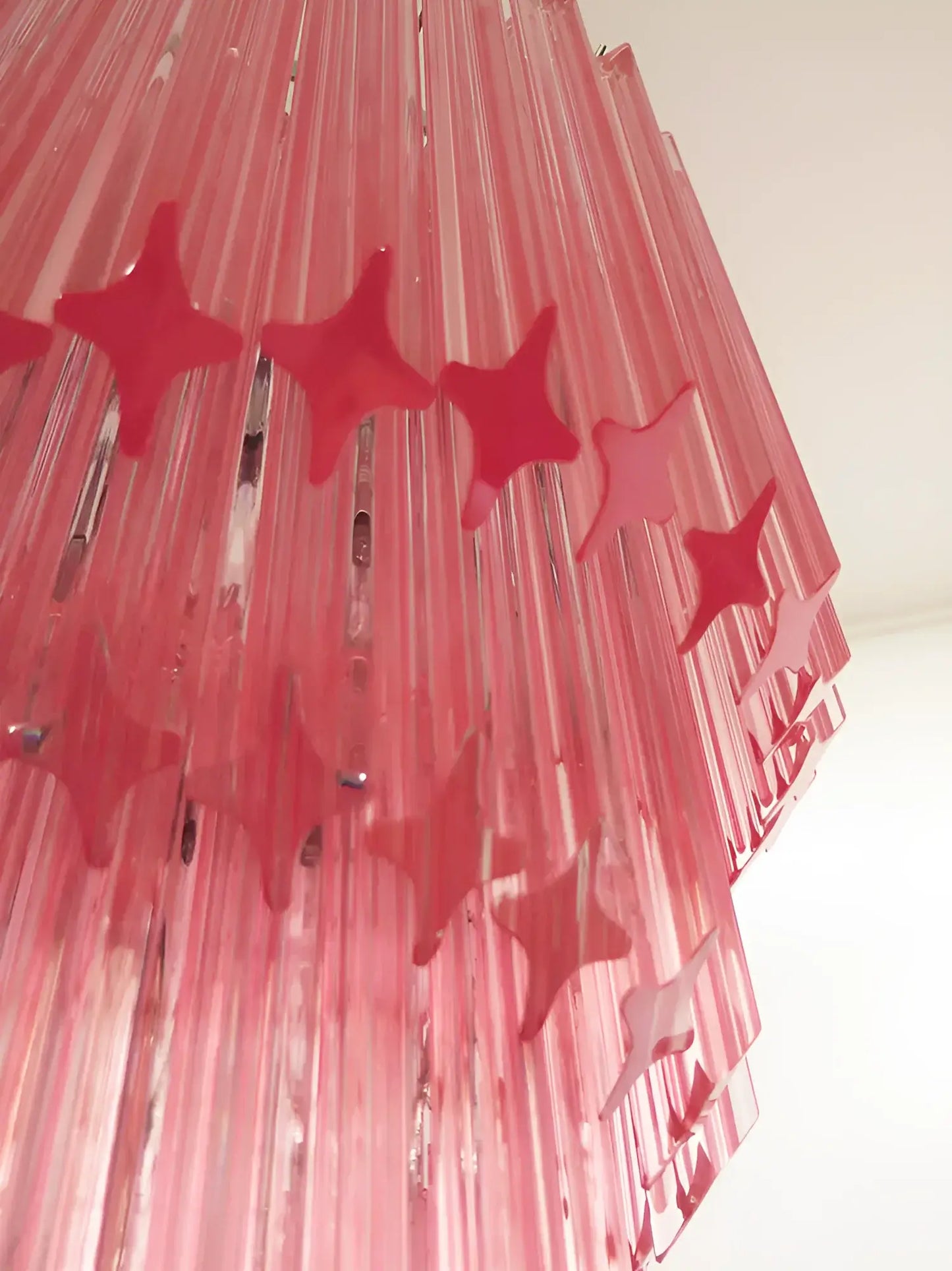 Murano Spiral Pink Prism Glass Chandelier - Nuvé