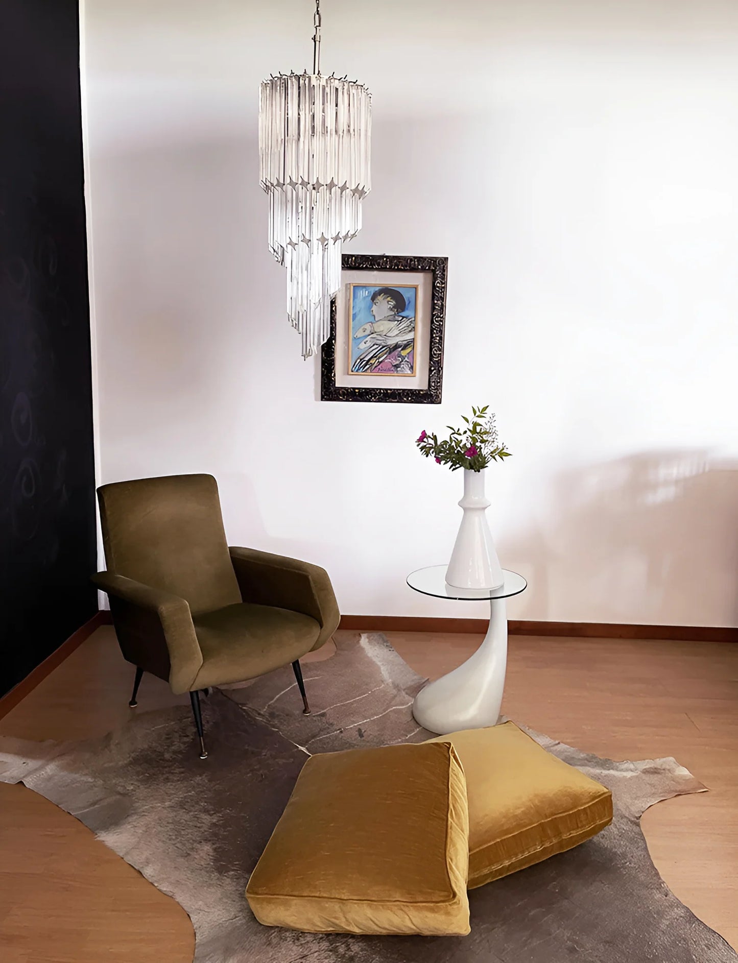 Murano Spiral Prisms Transparent Chandelier - Nuvé